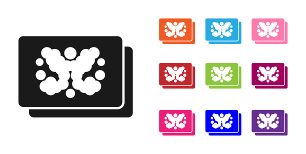 黑色罗夏测试图标孤立在白色上图片下载