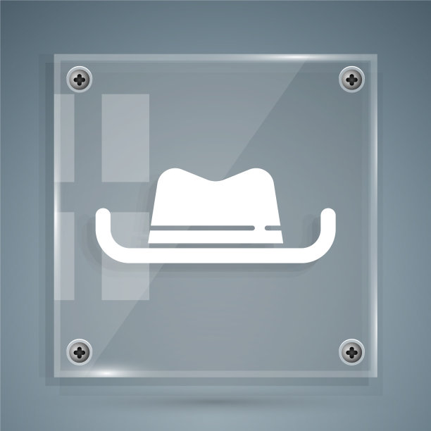 白色西部牛仔帽图标孤立在灰色图片下载