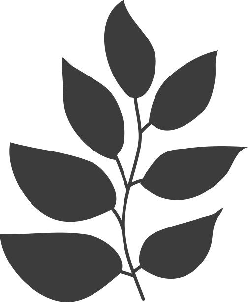 灰叶图标剪影风格图片下载