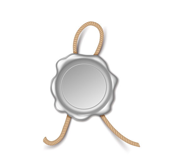 复古蜡封皇家信件，邮政或隐私保证证书详细逼真标签图片下载