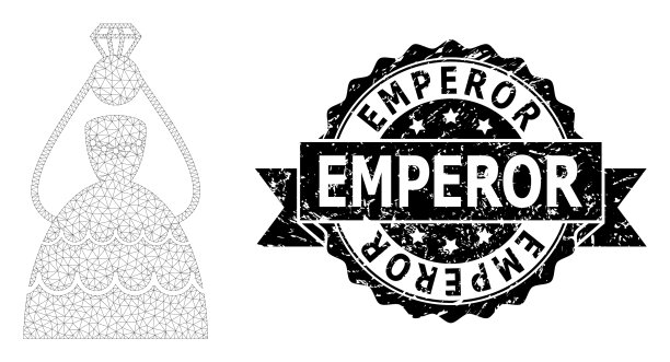 Grunge皇帝缎带印章印章和网格2d图片下载