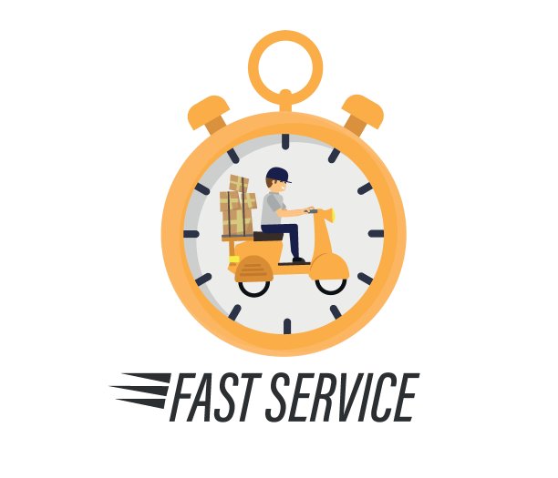 送货服务理念，在线订单跟踪，送货上门和办公室。快递图标的应用程序和网站孤立的白色背景。图片下载