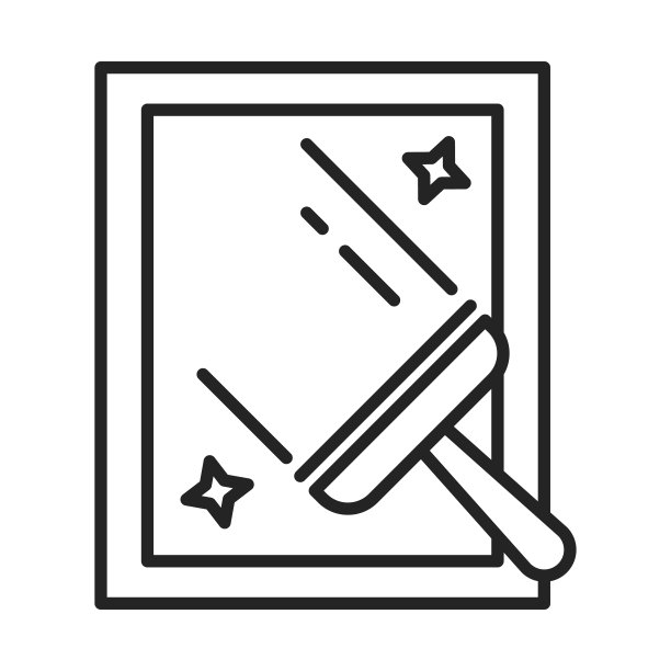 清洗窗户。一个垫圈的轮廓符号图片下载