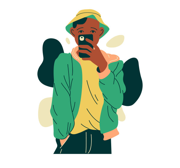 一个年轻的黑人正在用电话。一个手里拿着手机的时髦男人。图片下载