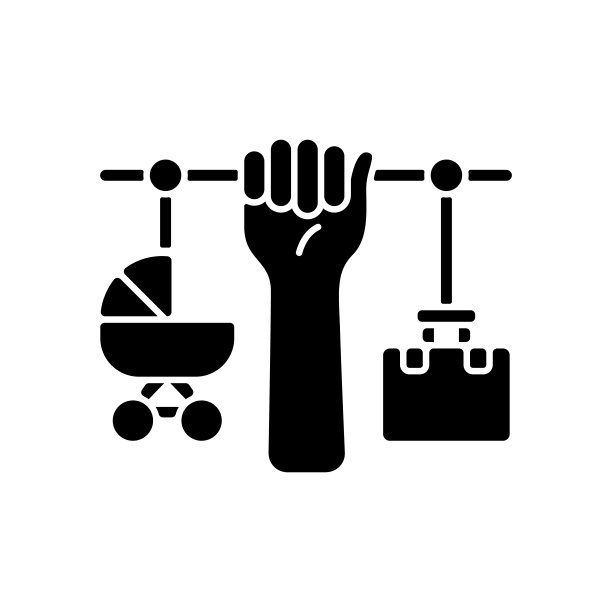 结合母性和职业的黑色字形图标图片下载