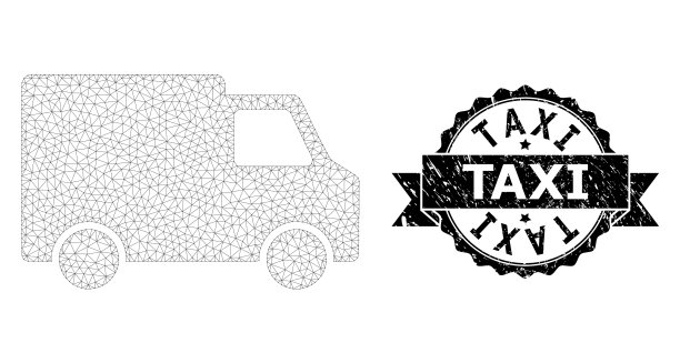 有纹理的出租车密封带和网状货车车身图片下载