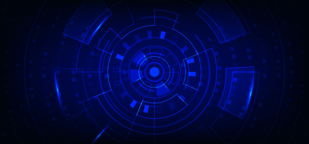 摘要广泛的几何元素模板技术界面风格。与方形设计背景重叠。说明向量图片下载