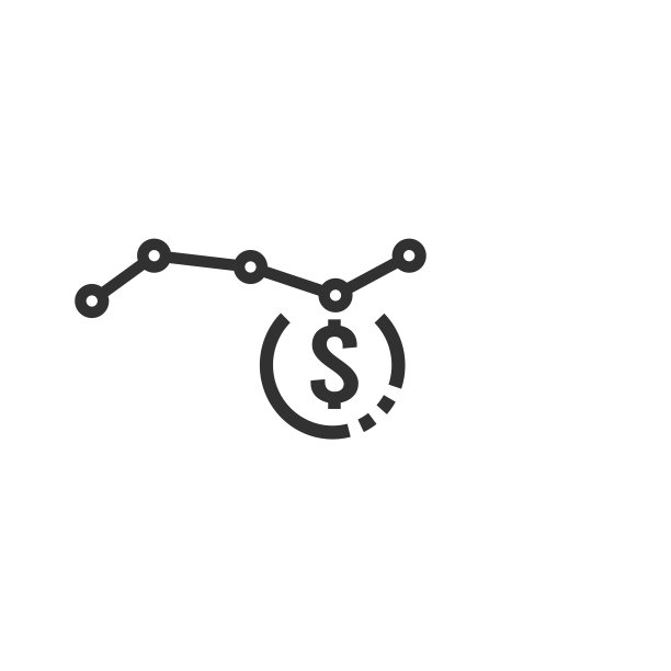 图标增长图与美元金钱符号股票图片下载