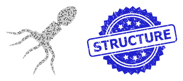 垃圾结构印记和分形病毒结构图片下载