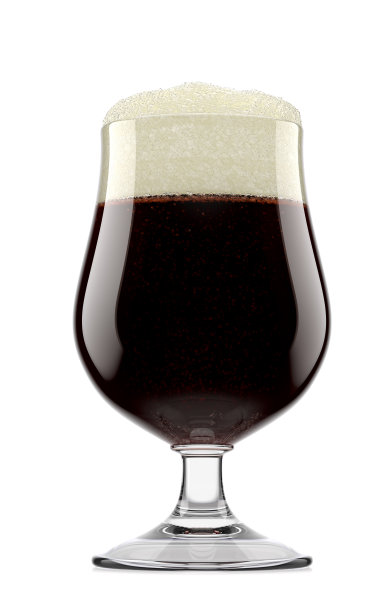 冰杯的新鲜烈性啤酒与泡沫孤立的白色背景。图片下载