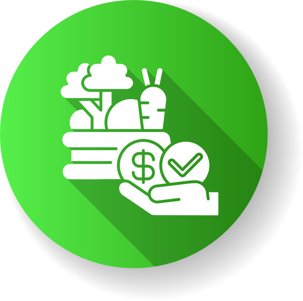 实惠的食品绿色扁平设计长影子图片下载