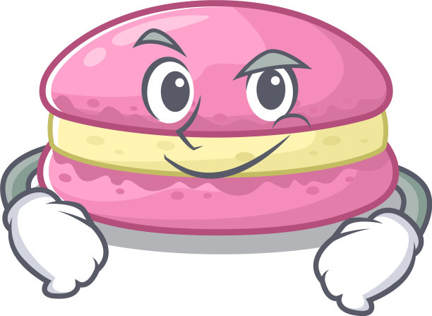 酷酷的草莓马卡龙吉祥物人物图片下载