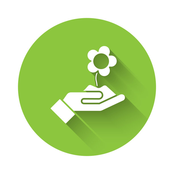 白色手捧花图标孤立与长图片下载