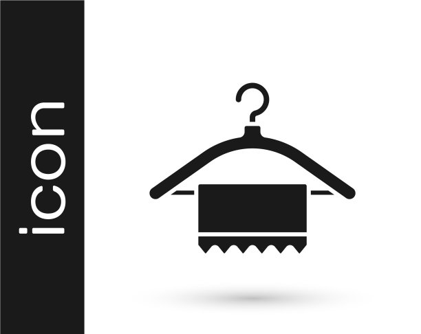 灰色衣架衣柜图标孤立在白色图片下载