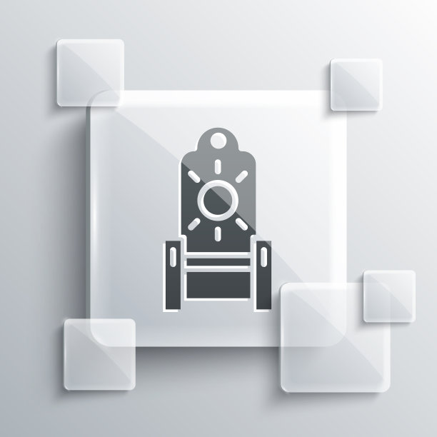 灰色中世纪王座图标孤立在灰色图片下载