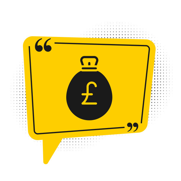 黑色钱袋与英镑图标孤立在白色图片下载