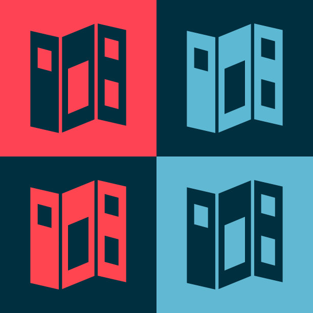 波普艺术博物馆指南手册图标孤立上图片下载