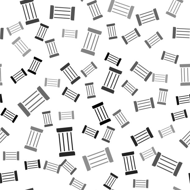 黑色古柱图标孤立无缝图片下载