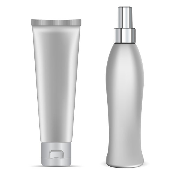 香波瓶，膏霜管，银色化妆品包图片下载