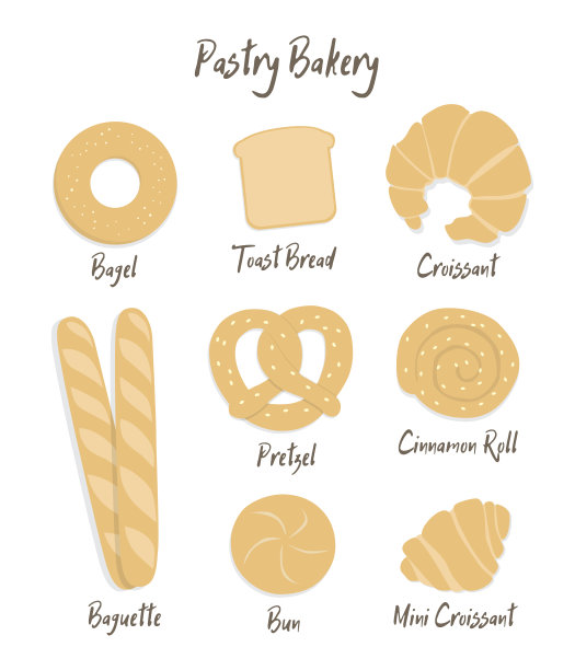 美味的烘焙产品标题矢量插图图片下载