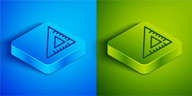 等距线三角形标尺图标隔离上图片下载