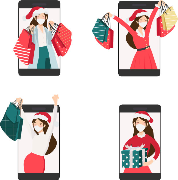 圣诞节的女人穿着红色和绿色的裙子在网上图片下载