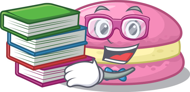 吉祥物卡通草莓马卡龙学习图片下载