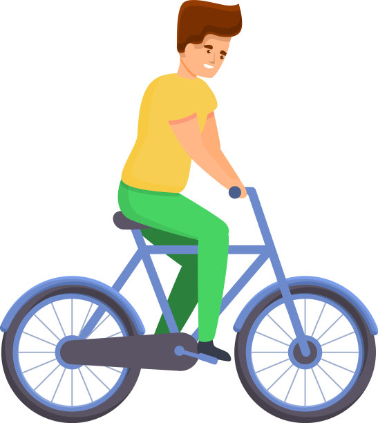 自行车家庭图标卡通风格图片下载