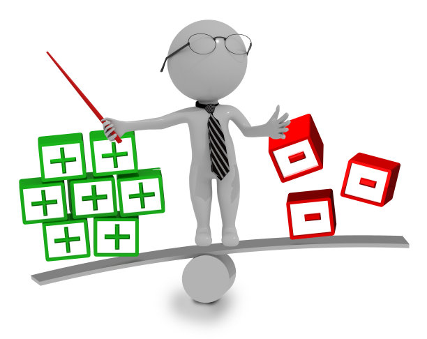 正加负，没有是人的性格孤立在白色背景教师课- 3d渲染图片下载