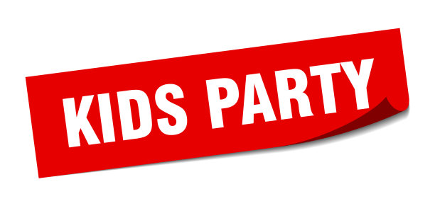 孩子聚会贴纸广场隔离标签标志图片下载