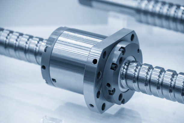 丝杠总成零件的特写场景。高精度制造理念。图片下载