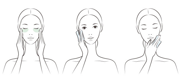 矢量插图的一个女人做皮肤护理图片下载