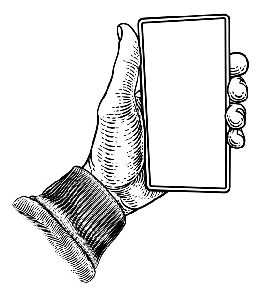 手持手机复古风格图片下载