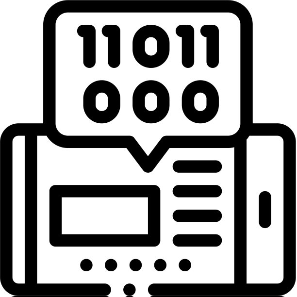 手机App二进制代码图标轮廓图片下载