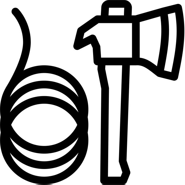 斧头和绳子图标轮廓图片下载