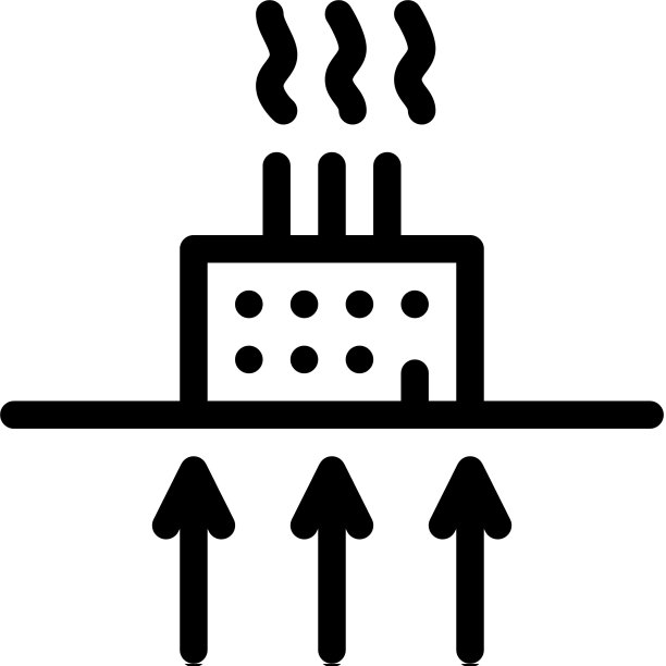 地热采暖工厂图标轮廓图片下载