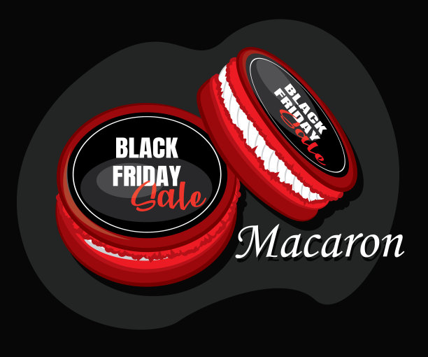 黑色和深红色的马卡龙马卡龙黑色星期五图片下载