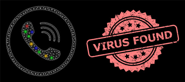 刮伤病毒发现印章和网络电话图片下载