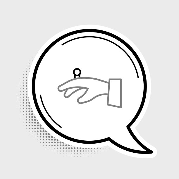 线结婚戒指在手图标孤立在灰色图片下载