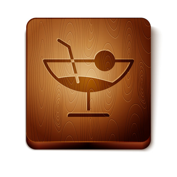 棕色鸡尾酒图标孤立在白色背景图片下载