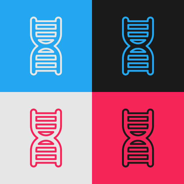 波普艺术线DNA符号图标孤立的颜色图片下载