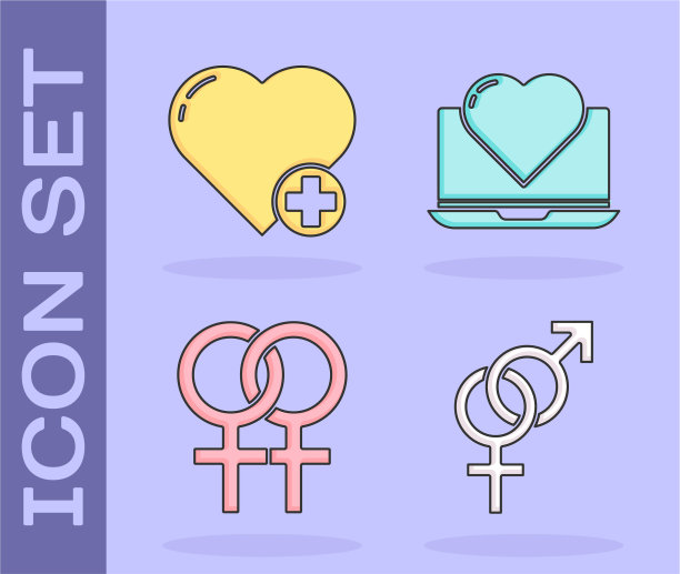 设性别心女性性别符号和笔记本电脑图片下载