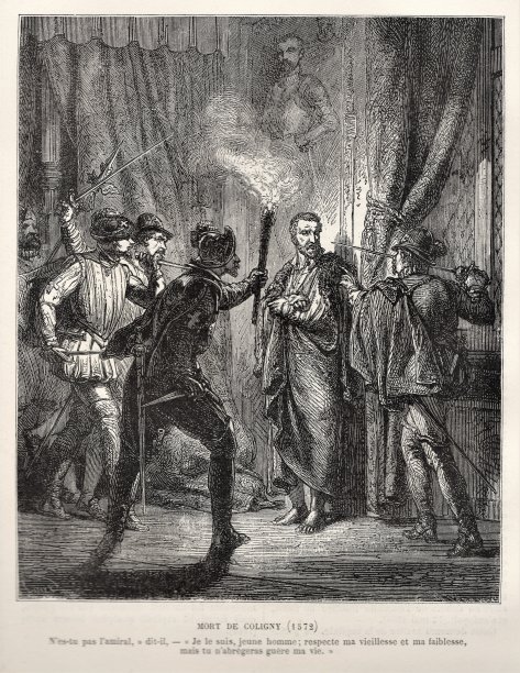 1572年，海军上将加斯帕尔二世去世，宗教战争法国历史图片下载