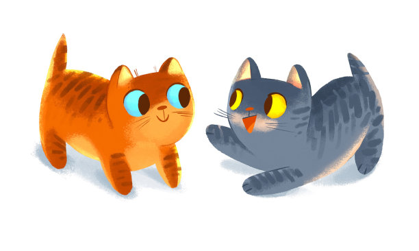 两只小猫在一起玩图片下载