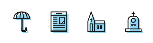 设行教堂建筑伞和讣告图片下载