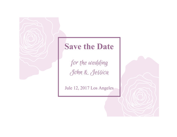 保存日期卡与粉红玫瑰隔离图片下载