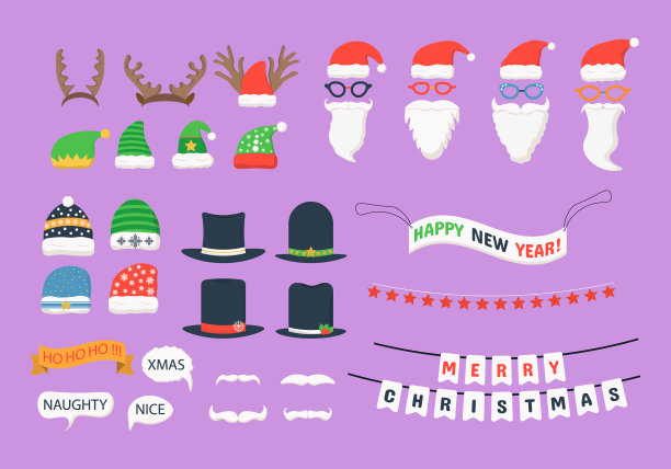 圣诞节的照片道具图片下载