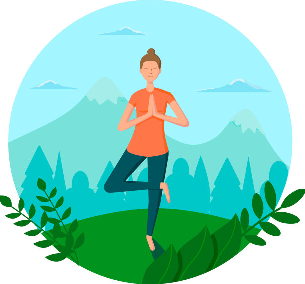 一个皮肤黝黑的女孩在大自然中练习瑜伽图片下载