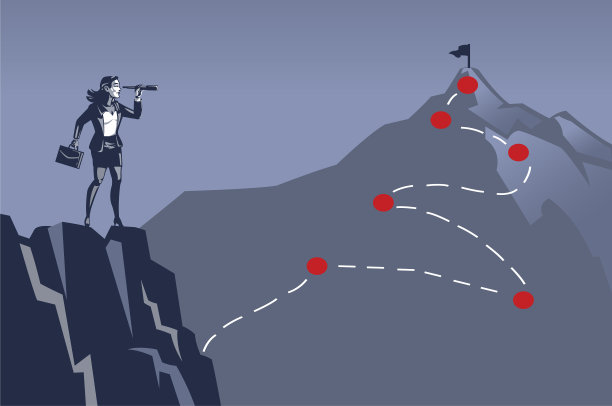 女商人望着山顶图片下载