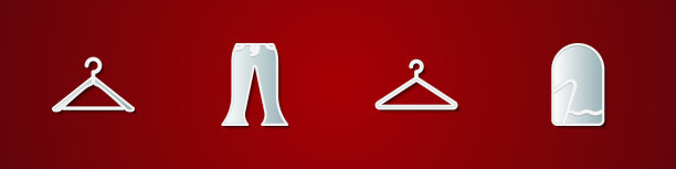 设置衣架衣柜裤子和圣诞手套图片下载